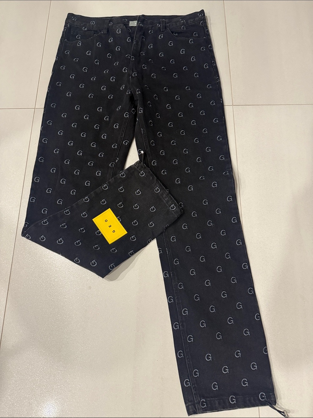 Men's Black G-Monogram Denim Pants from London-based designer Geo Owen’s